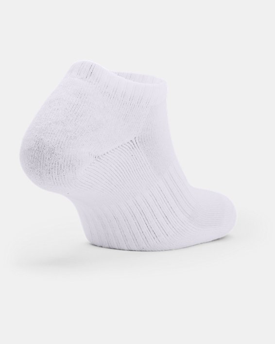 Unisex UA Core No Show 3-Pack Socks, White, pdpMainDesktop image number 2